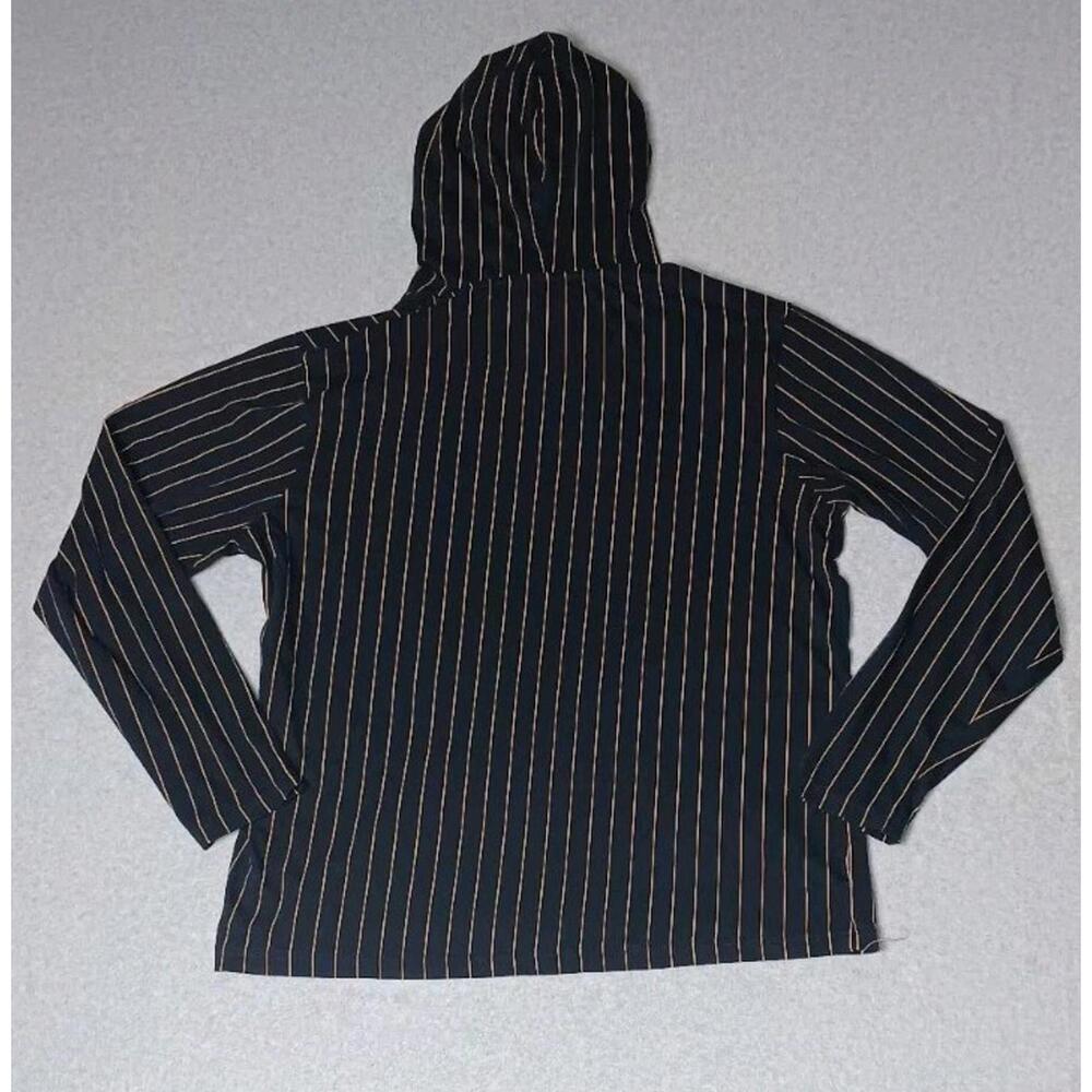 Denim & Flowers Ricky Singh Pullover Hoodie Mens Large Black And Gold Stripes... - Picture 10 of 10